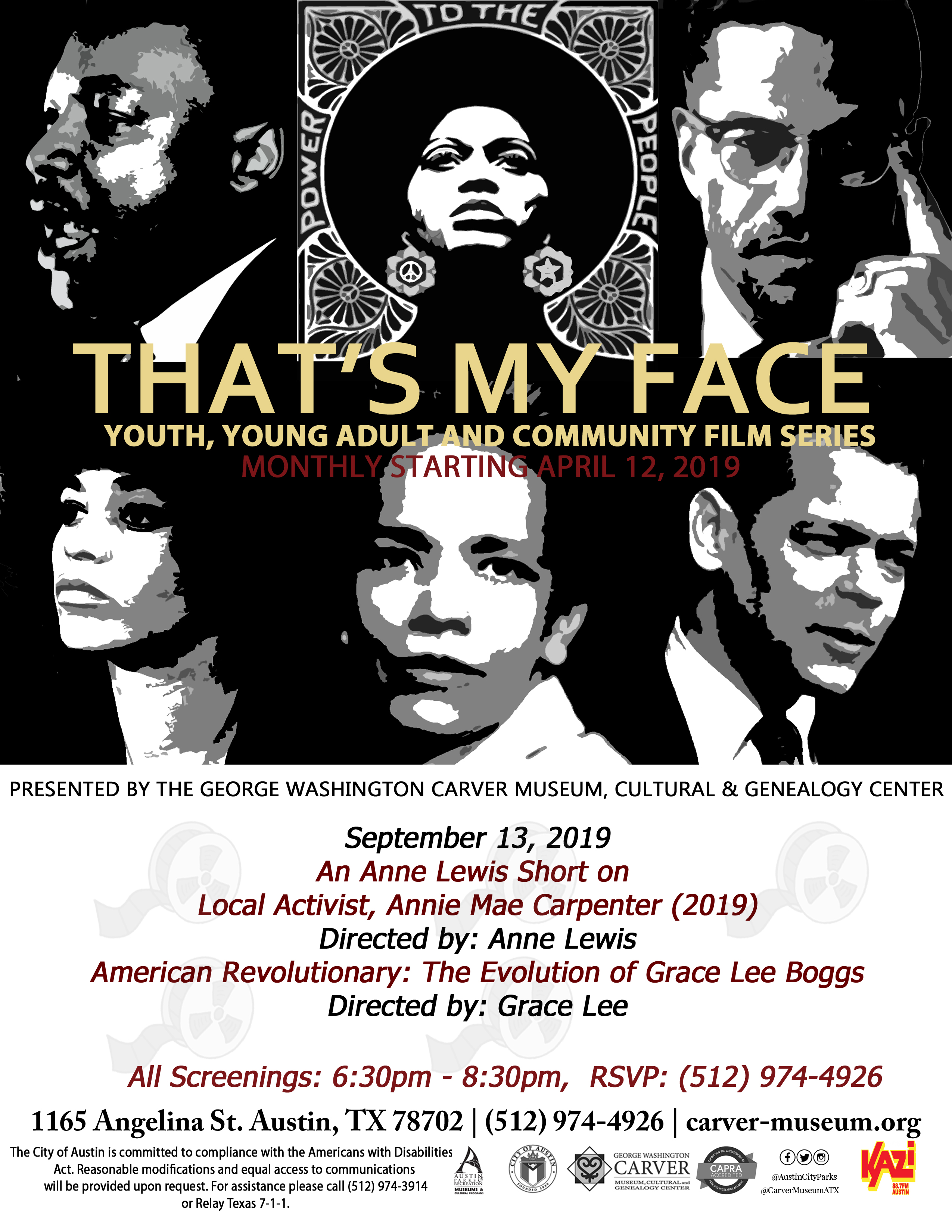 That’s My Face: Youth, Young Adult and  Community Film Screenings at the Carver September 19, 2019